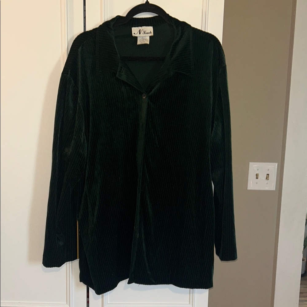 Velvet Green Button Down Shirt